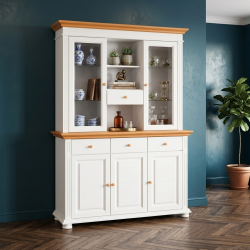 Vitrină din Lemn Masiv cu 3 Uși – Model Mara 3S