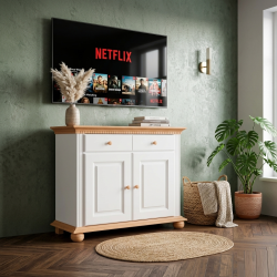 Comodă Bucov din lemn masiv – 2 uși și 1 sertar