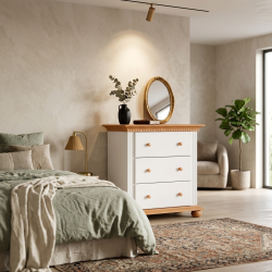 Comodă Bucov din lemn masiv cu 3 sertare