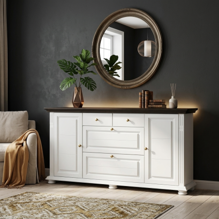 Bufet Mara din lemn masiv cu uși și sertare