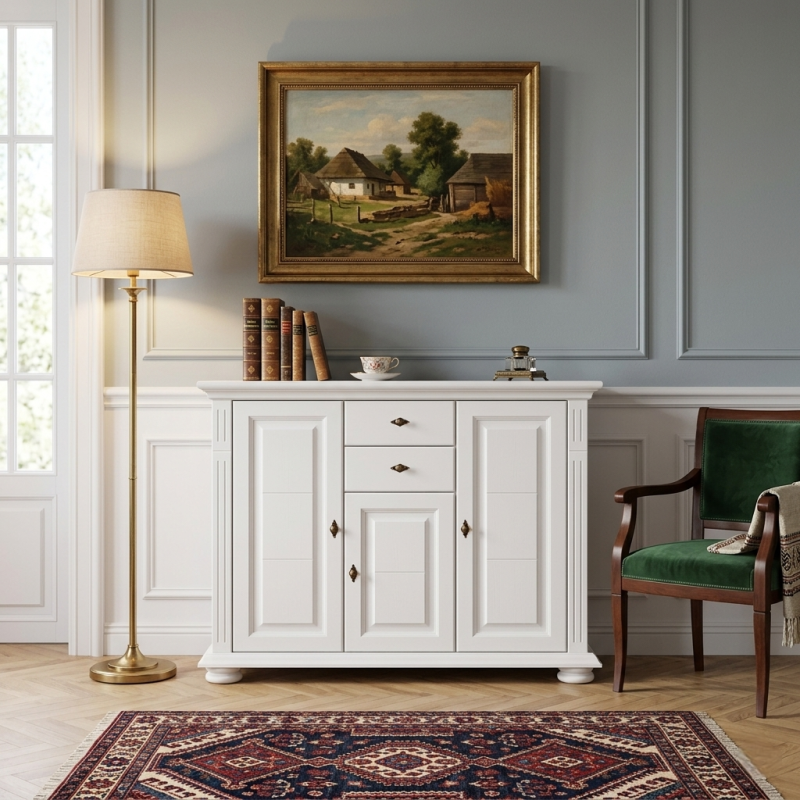 Comodă VERO lemn masiv cu 3 usi si 2 sertare