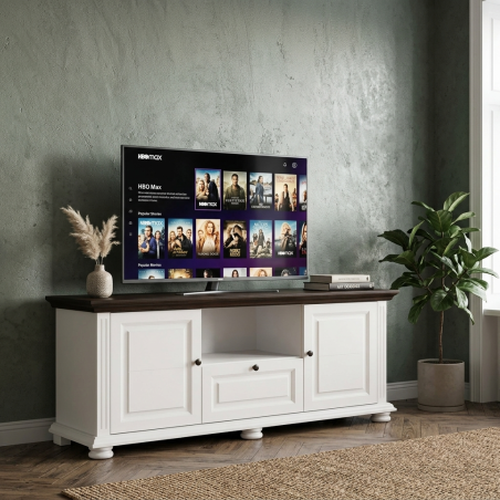 Comodă TV Mara din lemn masiv – 160 cm, 2 uși și 1 sertar