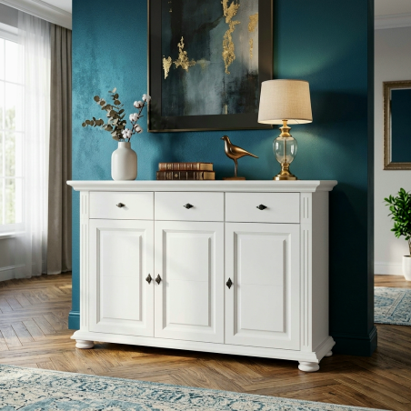 Comodă Mara din lemn masiv 3 uși și 3 sertare – stil clasic