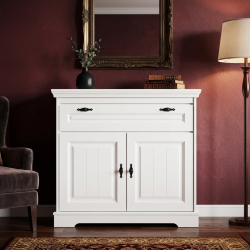 Comodă Cleo din lemn masiv alb