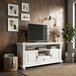 Comodă MARA lemn masiv – 2 usi, 1 sertar, stil clasic pentru living