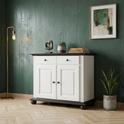 Comodă Seva din lemn masiv cu 1 sertar și 2 uși