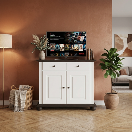 Comodă Seva din lemn masiv cu 1 sertar și 2 uși