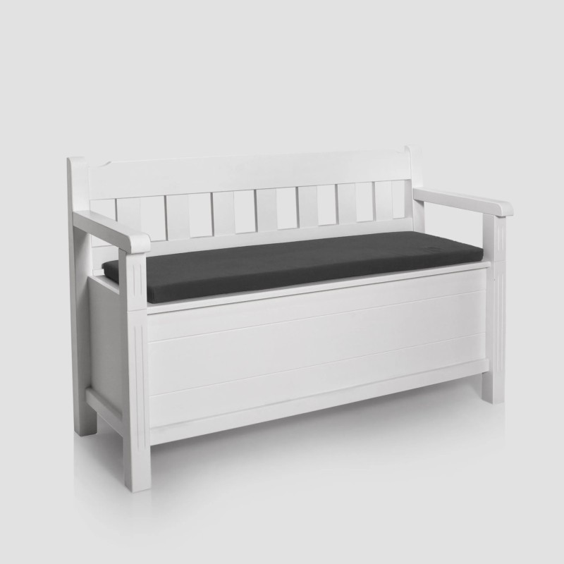 Banca Mara lemn masiv cu spatar, alba