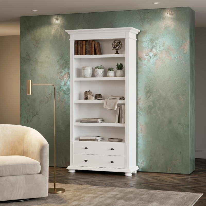 Bibliotecă Deschisă din Lemn Masiv – Etajeră Mara