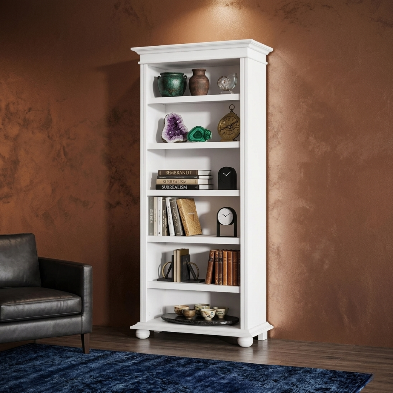 Bibliotecă Îngustă din Lemn Masiv – Model Seva