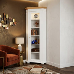Vitrină de Colț Lemn Masiv Mara Integrală – Design Compact