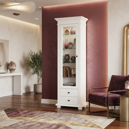 Vitrină din Lemn Masiv pentru Living – Model Mara Medie