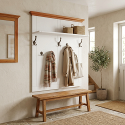 Cuier Hol din Lemn Masiv – Alb, Alb cu Natur, Alb cu Nuc | Sofastil