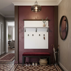 Cuier Hol din Lemn Masiv – Alb, Alb cu Natur, Alb cu Nuc | Sofastil