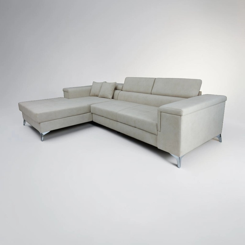 Colțar extensibil Remo compact – modern, cu ladă și tetiere reglabile