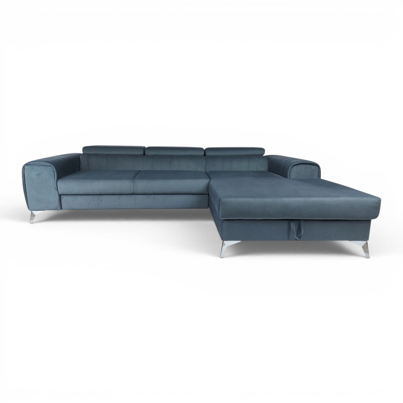 Colțar extensibil Caro cu design modern aerisit și tetiere reglabile