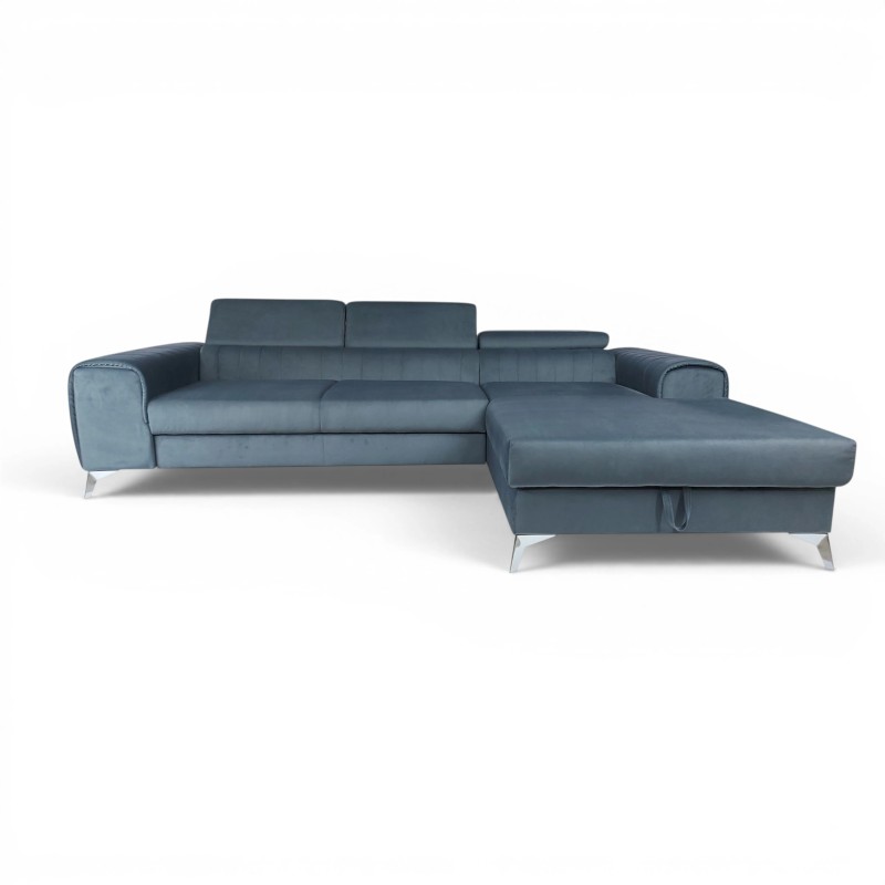 Colțar extensibil Caro cu design modern aerisit și tetiere reglabile