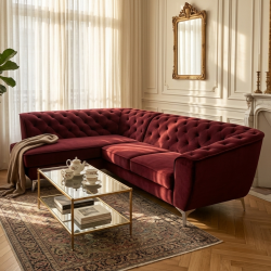 Colțar Chesterfield modern King Luis pentru living luxury și elegant