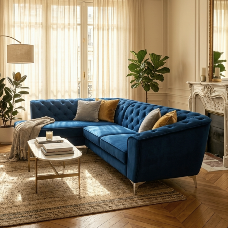 Colțar Chesterfield modern King Luis pentru living luxury și elegant