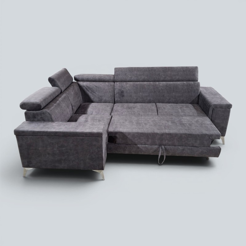 Colțar Extensibil Oliver cu Ladă și Tetiere Reglabile  Sofastil