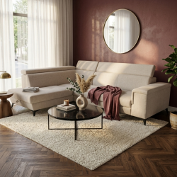 Colțar Extensibil Hermes cu Ladă și Tetiere Reglabile | Sofastil