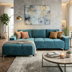 Colțar Extensibil Luna cu Ladă și Extensie Lift  Sofastil