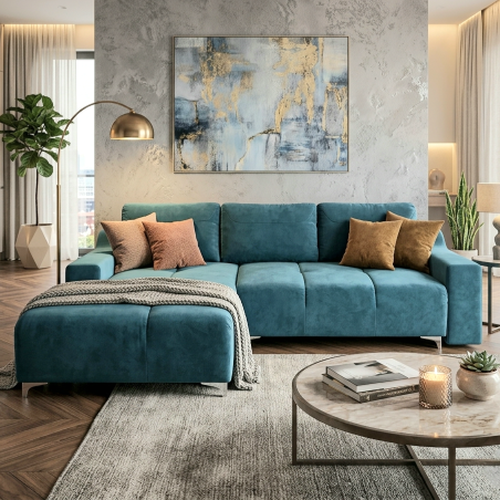 Colțar Extensibil Luna cu Ladă și Extensie Lift Sofastil