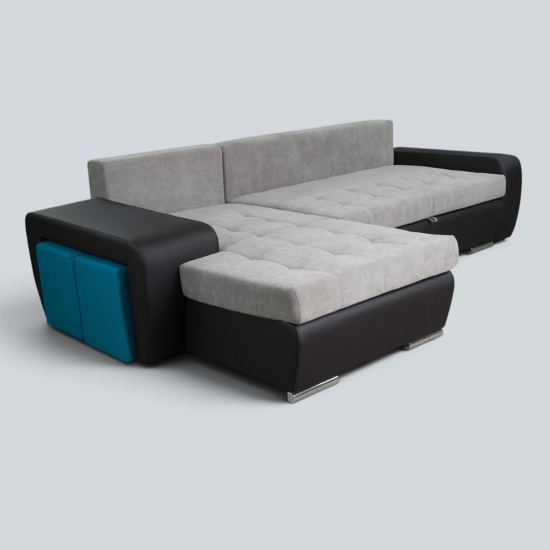 Colțar Mara cu 2 Tabureți Ascunși și Extensie Lift | Sofastil