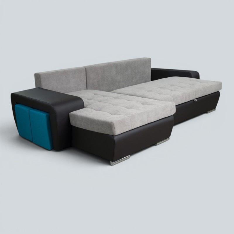 Colțar Mara cu 2 Tabureți Ascunși și Extensie Lift | Sofastil