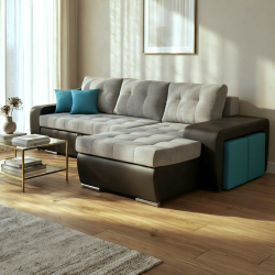 Colțar Mara cu 2 Tabureți Ascunși și Extensie Lift | Sofastil