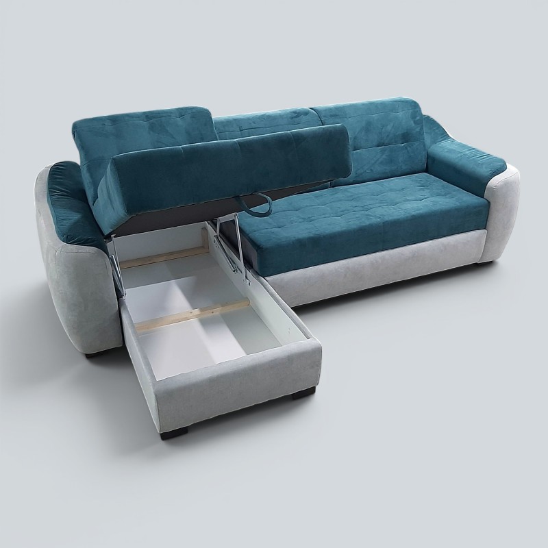 Colțar Antonio extensibil cu șezlong și ladă | Sofastil