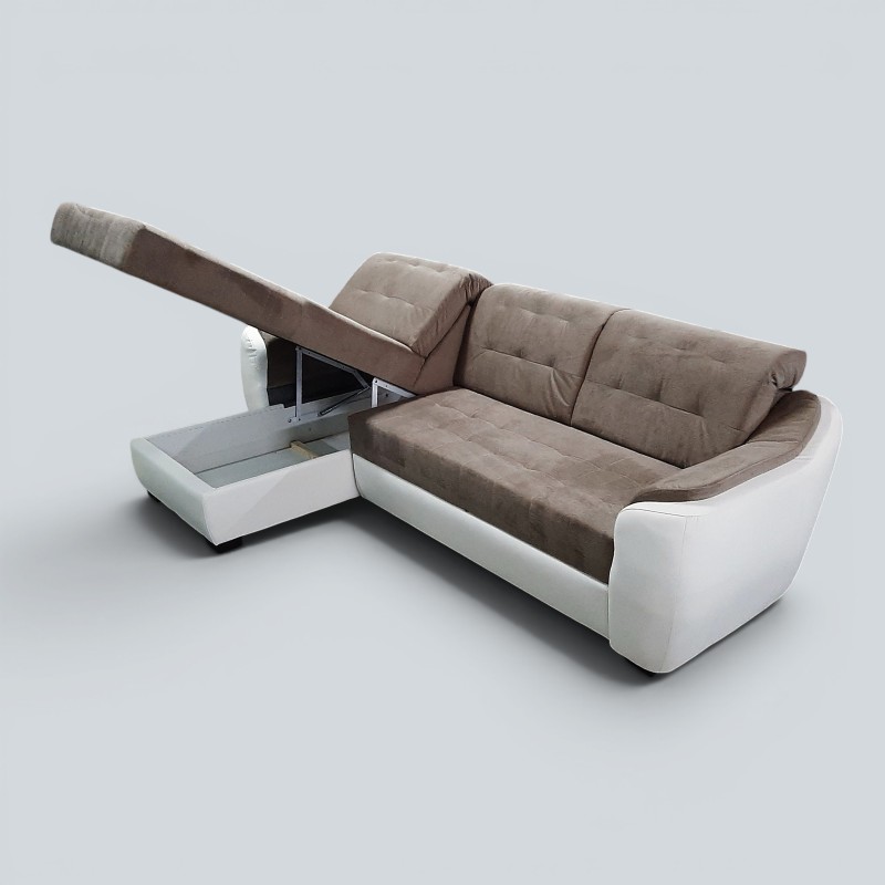 Colțar Antonio extensibil cu șezlong și ladă | Sofastil