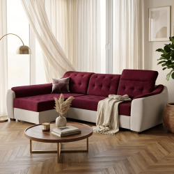 Coltar Extensibil Antonio 1 cu Tetiere Reglabile și Ladă Depozitare - 257x165 cm, La Comandă