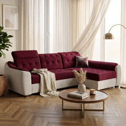 Coltar Extensibil Antonio 1 cu Tetiere Reglabile și Ladă Depozitare - 257x165 cm, La Comandă