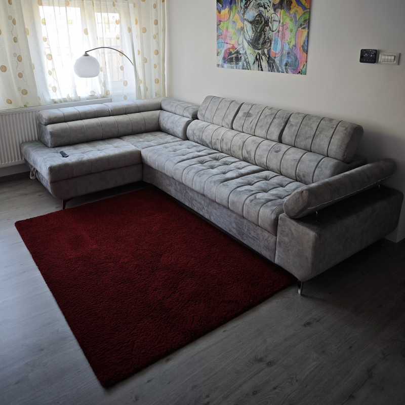 Colțar extensibil mare David – elegant, cu tetiere reglabile, confort superior