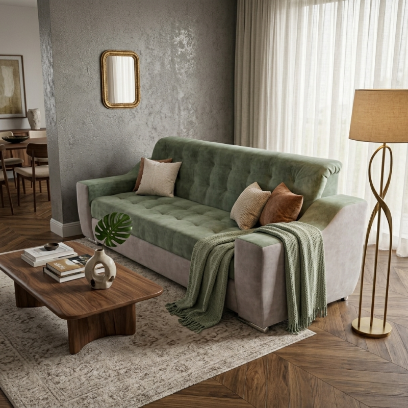 Canapea cu spatar inalt extensibila cu 3 locuri SAVIO, personalizabila