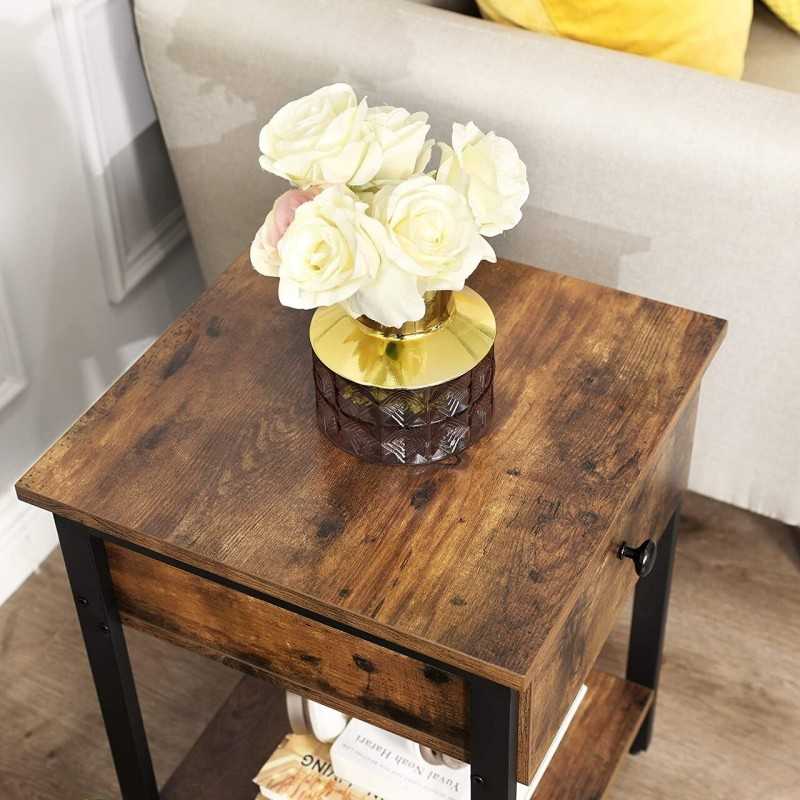 Noptiera Rustic Cu Sertar - Sofastil.ro