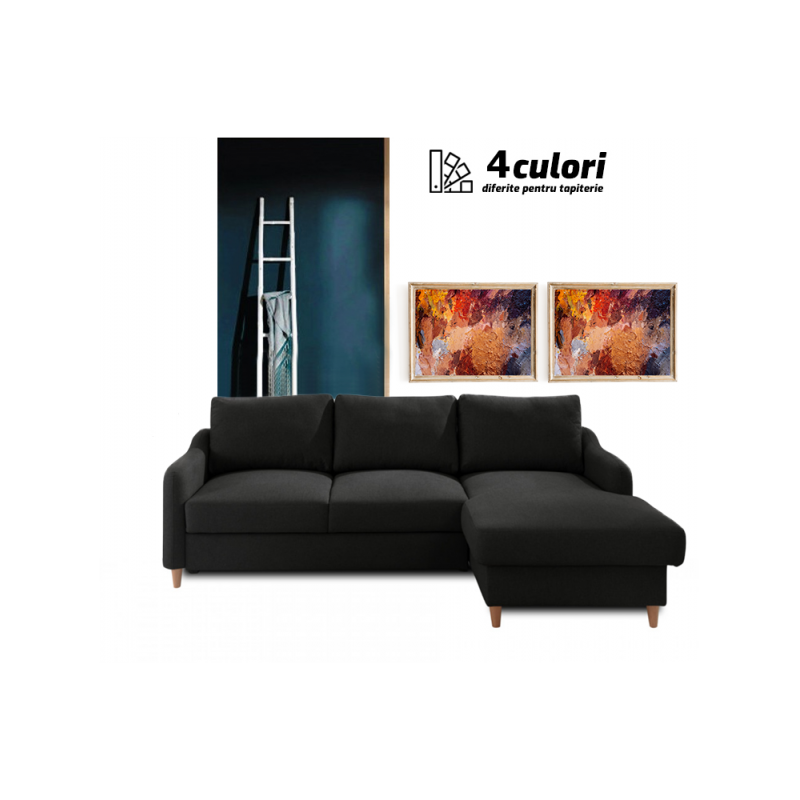 Coltar living extensibil cu lada de dimensiuni mici WILLS
