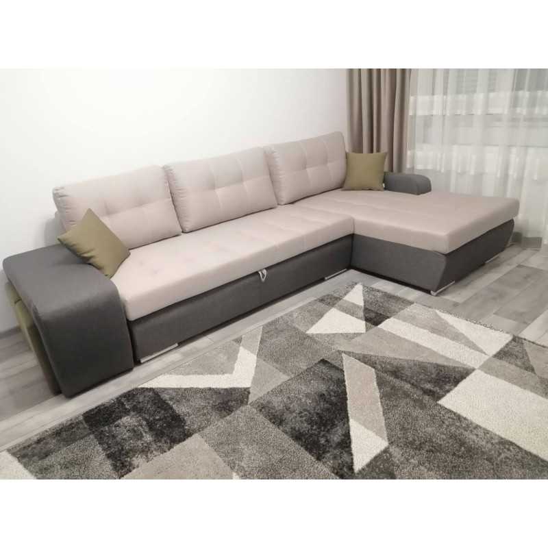 Coltar Living cu 2 Tabureti Mara, extensibil - Sofastil.ro