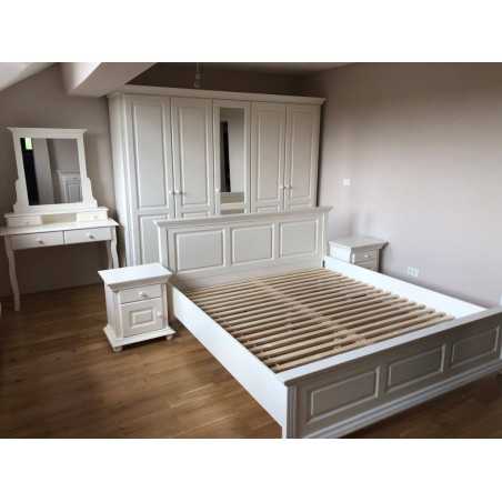 Dulap lemn masiv cu 5 usi, culoarea alba, BUCOV