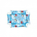 Set reductor bebe nest + paturica + pernuta pentru formarea capului bebelusului SomnArt, model fluturi, Bleu