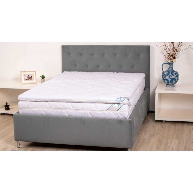 Topper cu memorie, husa bumbac, detasabila, spalare la 90°C, HypoallergenicMed Somnart, 120x190 cm