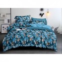 Lenjerie de pat pentru 2 persoane Coral Ultrasleep SomnART, microfibra, 4 piese, imprimeu blue flowers
