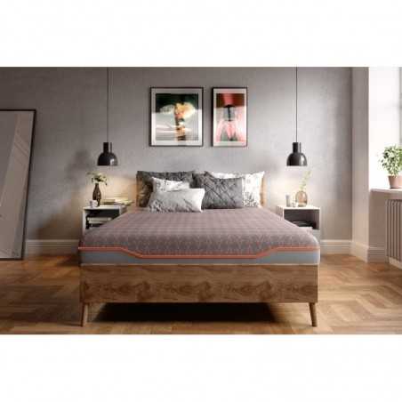 Saltea ortopedica SomnArt Premium Pocket Multilayer, arcuri impachetate, 2 cm memorie, husa detasabila, 90x200, inaltime