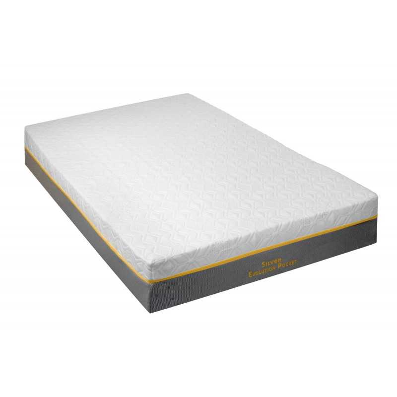 Saltea cu memorie și arcuri individuale Somnexpert Silver Evolution Pocket Spring 100x200, înălțime 24 cm, husă detașabilă, ferm