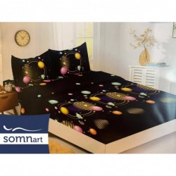 Husa de pat Finet + 2 fete de perna, pentru saltea de 160x200 cm, cercuri galbene 🟡