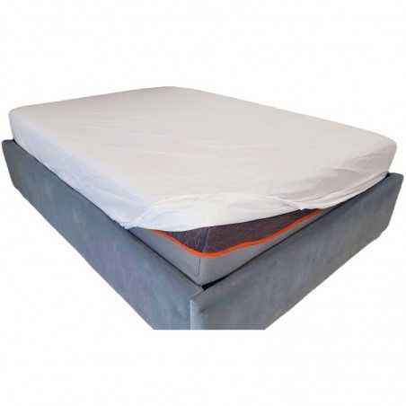 Cearceaf de pat Bumbac alb cu elastic, 150x260 cm, pat de 90x200