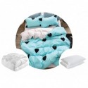 Pachet 1 Lenjerie de pat Ultrasleep XXL, bumbac 100%, bleumarin + 1 pilota 200x220 + 2 perne 50x70