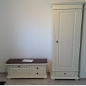 Dulap Vero lemn masiv, 1 usa, alb, pentru dormitor,sufragerie si hol