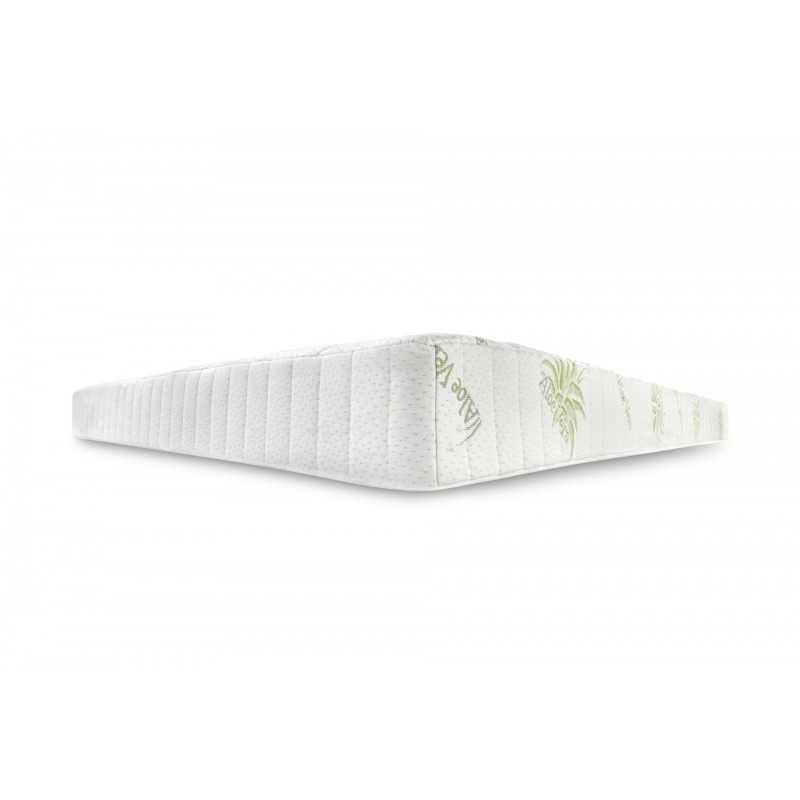 Saltea cu spumă poliuretanică SomnART FermiMax Aloe Vera 200x200, înălțime 15 cm, anatomică, husa lavabilă și detașabilă cu ferm